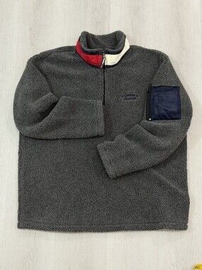 Vintage 90s Tommy Hilfiger Deep Pile Fleece Quarter Zip Pull Over Sweater Large